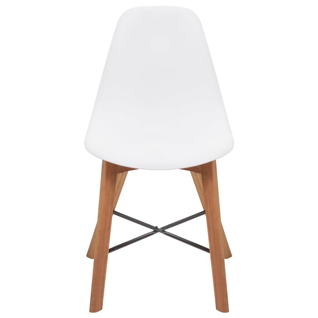 Dining Chairs 4 pcs Acacia Wood White