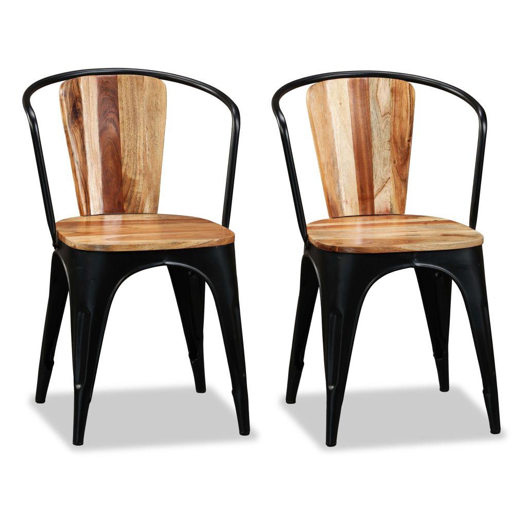 Dining Chairs 4 pcs Solid Acacia Wood