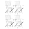 Dining Chairs 4 pcs Solid Acacia Wood White