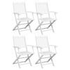 Dining Chairs 4 pcs Solid Acacia Wood White