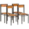 Dining Chairs 4 pcs Solid Acacia Wood with Sheesham Finish