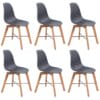 Dining Chairs 6 pcs Acacia Wood Black