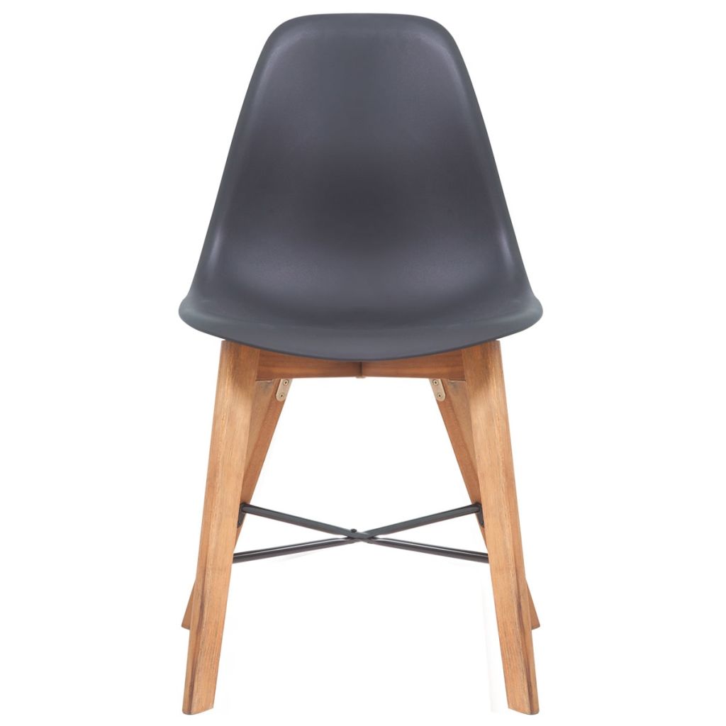 Dining Chairs 6 pcs Acacia Wood Black
