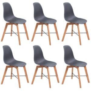 Dining Chairs 6 pcs Acacia Wood Black