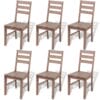 Dining Chairs 6 pcs Solid Acacia Wood 42x49x90 cm