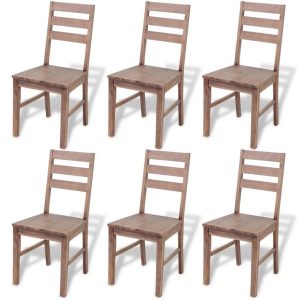 Dining Chairs 6 pcs Solid Acacia Wood 42x49x90 cm