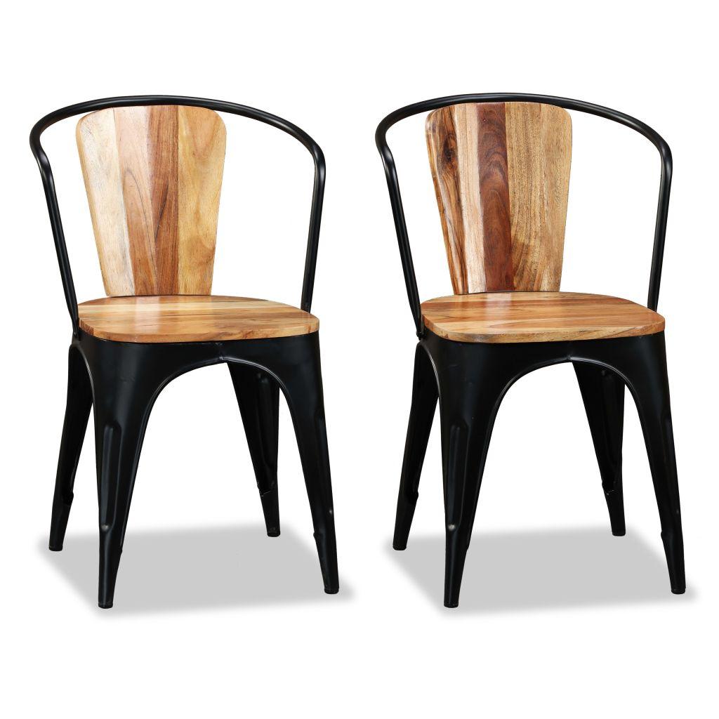 Dining Chairs 6 pcs Solid Acacia Wood