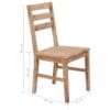 Dining Chairs 6 pcs Solid Acacia Wood