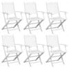 Dining Chairs 6 pcs Solid Acacia Wood White