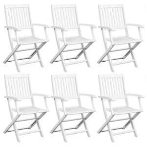 Dining Chairs 6 pcs Solid Acacia Wood White