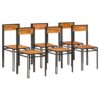 Dining Chairs 6 pcs Solid Acacia Wood with Sheesham Finish