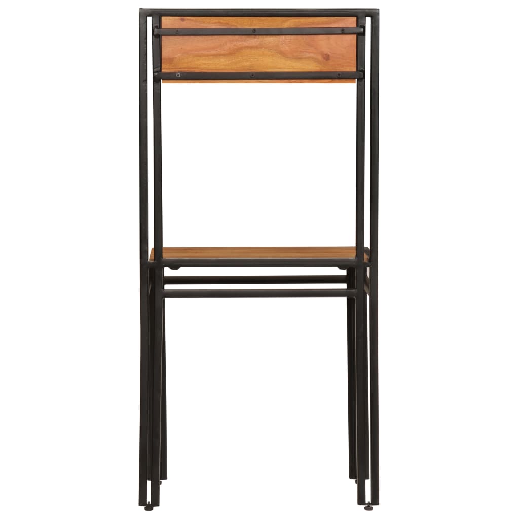 Dining Chairs 6 pcs Solid Acacia Wood with Sheesham Finish