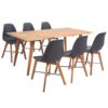 Dining Set 7 Pieces Black