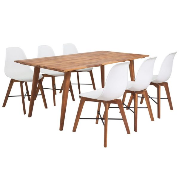 Dining Set 7 Pieces White
