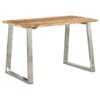 Dining Table 120x65x75 cm Solid Acacia Wood and Stainless Steel