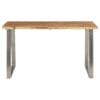 Dining Table 140x80x75 cm Solid Acacia Wood and Stainless Steel