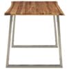 Dining Table 140x80x75 cm Solid Acacia Wood and Stainless Steel