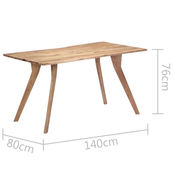 Dining Table 140X80X76 Cm Solid Acacia Wood