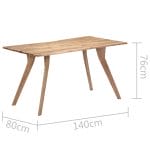Dining Table 140x80x76 cm Solid Acacia Wood 7