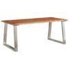 Dining Table 180x90x75 cm Solid Acacia Wood and Stainless Steel