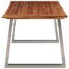 Dining Table 180x90x75 cm Solid Acacia Wood and Stainless Steel