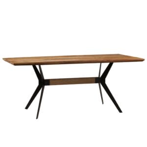 Dining Table and Bench Solid Acacia Wood Brown and Black