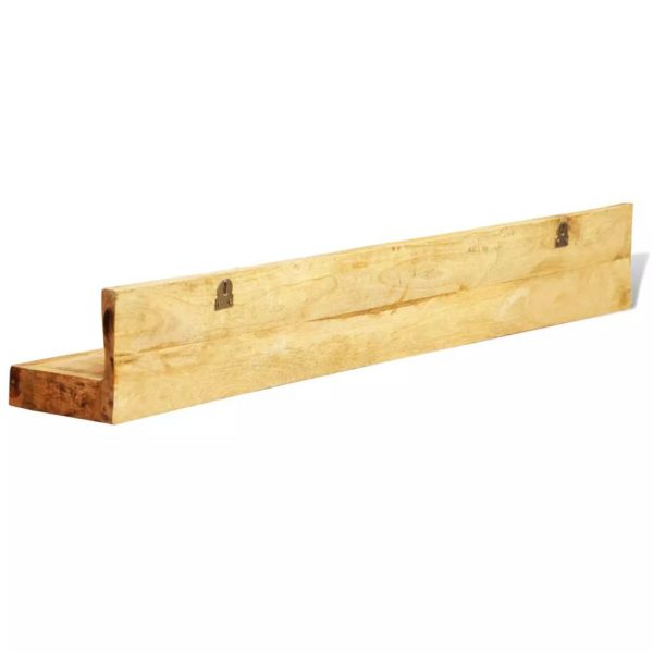 Display Shelf 2 pcs Solid Wood Wall-Mounted