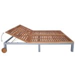 Double Sun Lounger Solid Acacia Wood 3