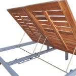 Double Sun Lounger Solid Acacia Wood 4