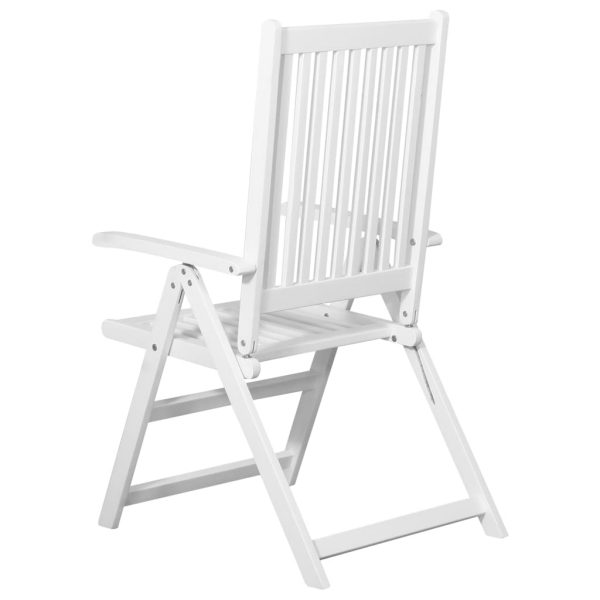 Folding Dining Chairs 2 pcs Solid Acacia Wood White