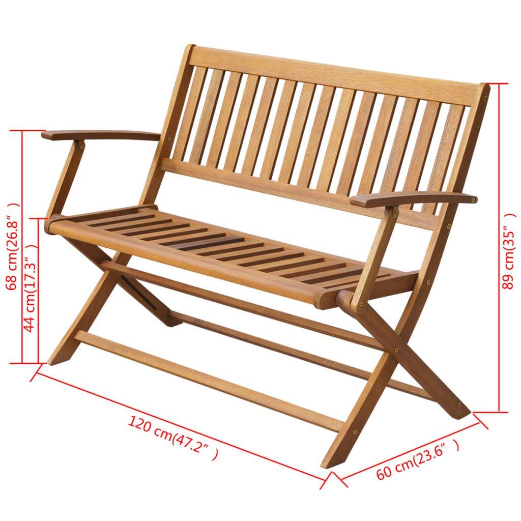 Folding Garden Bench 120 cm Solid Acacia Wood