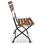 Folding Garden Chairs 2 pcs Steel and Solid Acacia Wood 4