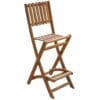 Folding Outdoor Bar Stools 2 pcs Solid Acacia Wood