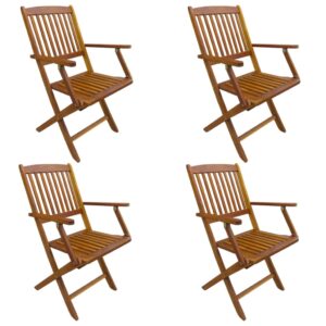 Folding Outdoor Chairs 4 pcs Solid Acacia Wood