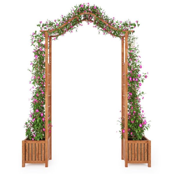 Garden Arch with Planter Solid Acacia Wood 180x40x218 cm