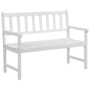 Garden Bench 120 cm Solid Acacia Wood White