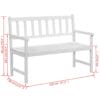 Garden Bench 120 cm Solid Acacia Wood White
