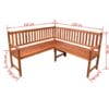 Garden Corner Bench 150 cm Solid Acacia Wood