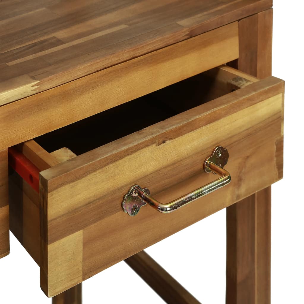 Garden Kitchen Trolley Solid Acacia Wood 92x43.5x141.5 cm