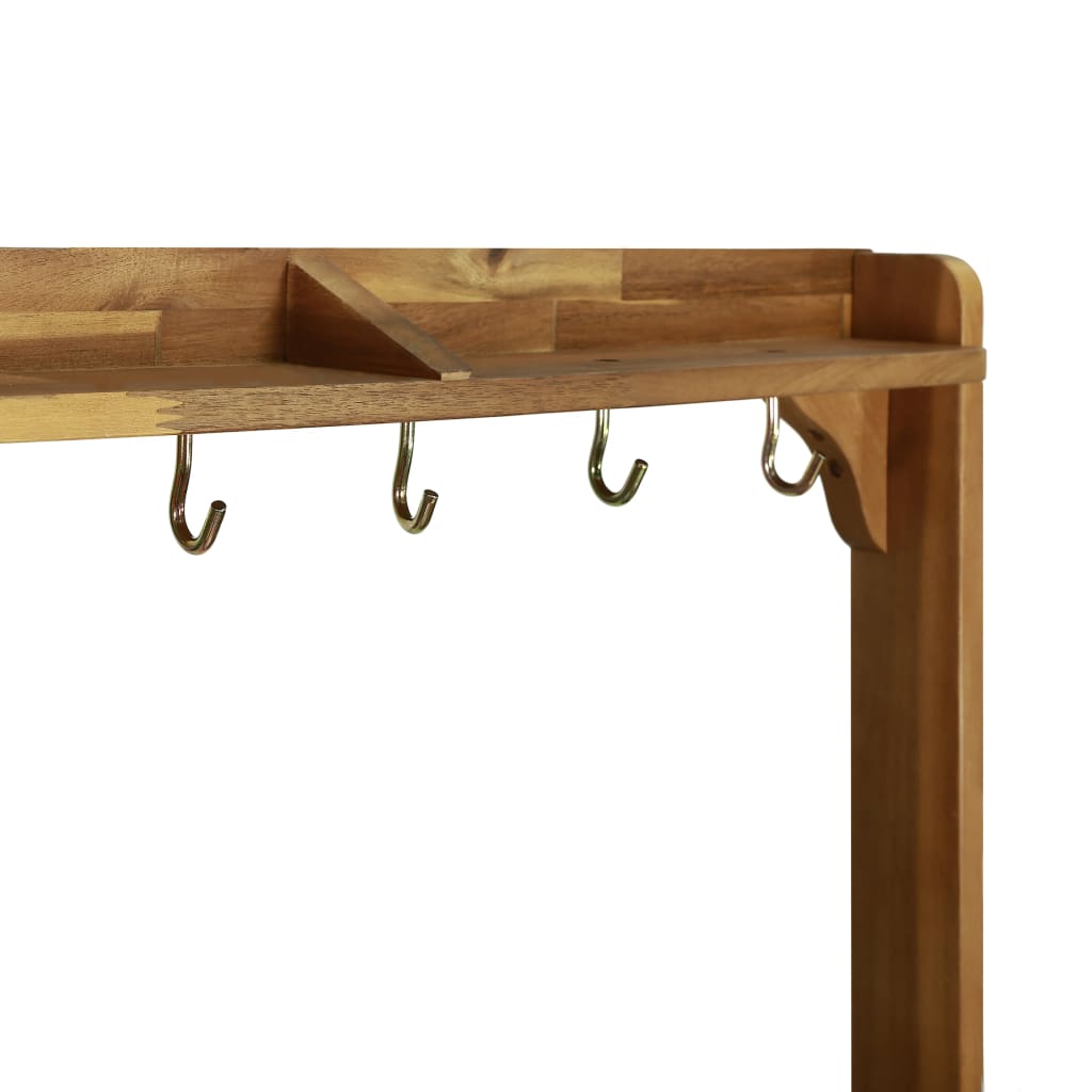 Garden Kitchen Trolley Solid Acacia Wood 92x43.5x141.5 cm