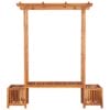 Garden Pergola with Bench and Planter Solid Acacia Wood