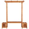 Garden Pergola with Bench and Planter Solid Acacia Wood