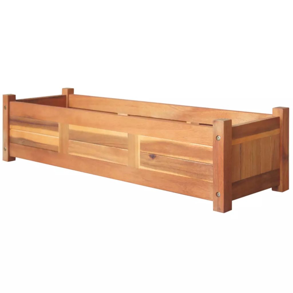 Garden Planter Acacia Wood 100x30x25 cm