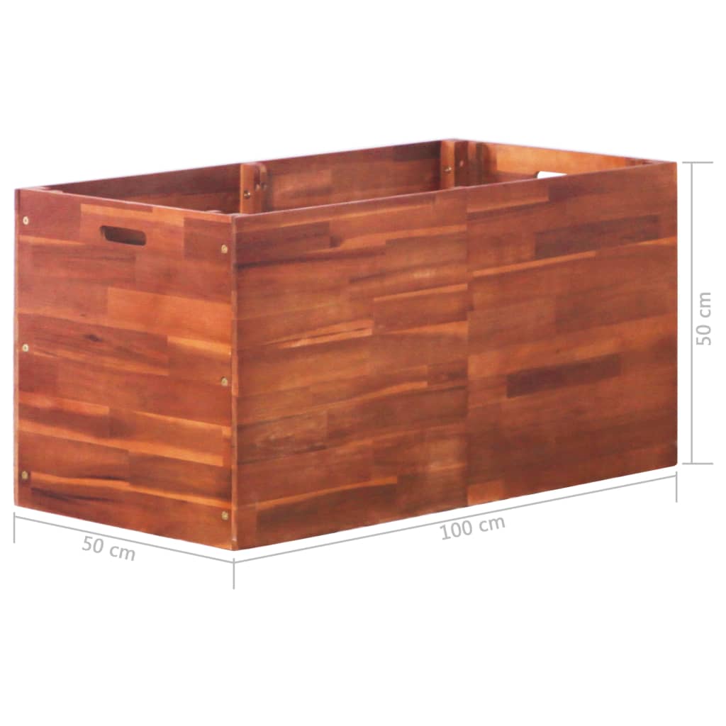 Garden Planter Acacia Wood 100x50x50 cm