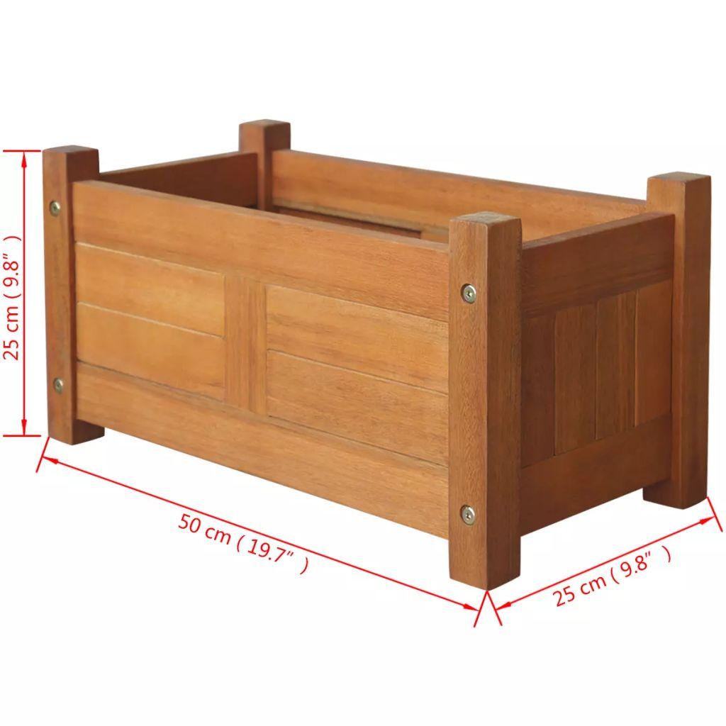 Garden Planter Acacia Wood 50x25x25 cm