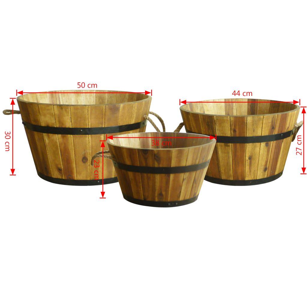 Garden Planter Set 3 Pieces Solid Acacia Wood