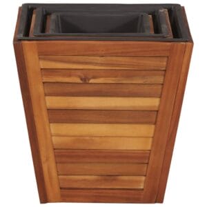 Garden Planter Set 3 Pieces Square Solid Acacia Wood
