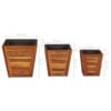 Garden Planter Set 3 Pieces Square Solid Acacia Wood