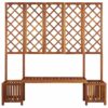 Garden Planter with Bench and Trellis Solid Acacia Wood