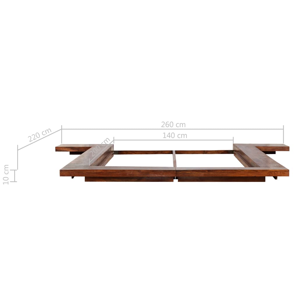 Japanese Style Futon Bed Frame Solid Wood 140x200 cm